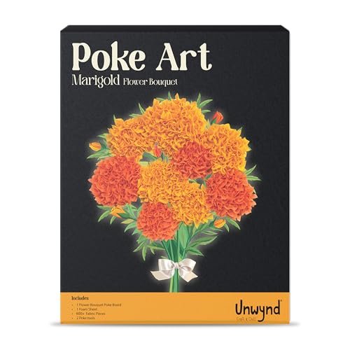 Unwynd Poke Art Blumenstrauß, saubere Kunst und Handwerk für Erwachsene, Teenager-Bastelsets, Muttertagsblumen, Geschenke für Mutter, Frauen und Männer (Ringelblume)