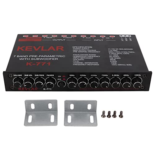 Auto-Equalizer mit 7-Band-Grafik-Equalizer 7-Band-Vorverstärker-Digital-Equalizer Auto-Audio-EQ Auto-Audio-Grafik-Equalizer Universeller Tiefpass 7-Band Variable Gain-Anpassung High-Level-Eingangs-EQ