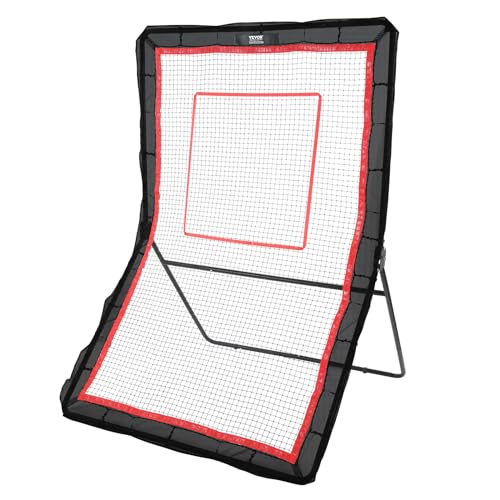 VEVOR Lacrosse-Rebounder für den Hinterhof, 1,5 x 2,1 m großes Volleyball-Rücksprungnetz, Pitchback-Throwback-Baseball-Softball-Return-Trainingsbildschirm, verstellbarer Winkel, Schießübungs-Trainings