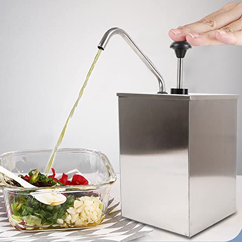 Soßenpumpenspender, Edelstahl Soßenspender, Pumpspender Saucenspender Soßenspender Pump, Sauciere Senfspender Dispenser Dosierspender 4L