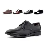 Hitmars Lederschuhe Herren Anzugschuhe Business Oxford Schuhe Lackleder Derby Brogue Schnürhalbschuhe Smoking Hochzeit FL1811 Schwarz EU 43, FEILG1811BK43 2