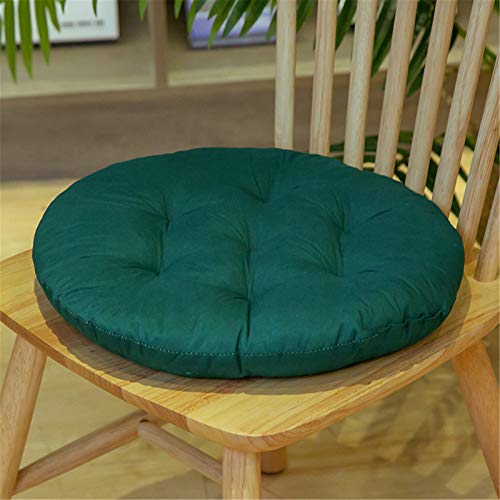 SWECOMZE 2er Set Sitzkissen Kissen Stuhlkissen 40 * 40CM Auflage Sitzauflage Büro Boden Balkon Garten Stuhlkissen Polsterauflage für Innen Außenbereich Chair Cushion (Dunkelgrün,Runden)