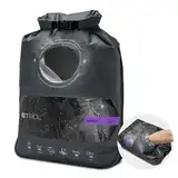 ETROL Tragbare Waschmaschine mit Waschbeutel, leichte Handwaschmaschine für Reisen, Camping, Wäsche, Babykleidung, nicht elektrisch, mit Wasserablauf und Fach unten – Grau, XL