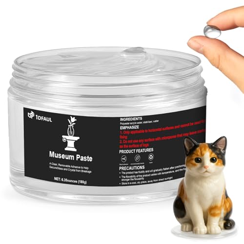 1DFAUL 6.5 oz Museumsgel, Removable Clear Museum Paste Putty Wax, Wiederverwendbar und rückstandsfrei, feste Sammlungsgegenstände und Dekorationen zur Vermeidung von Erschütterungen und Herunterfallen