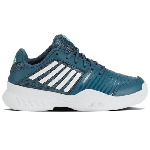 K-Swiss Court Express Carpet Tennis Shoe, Indian Teal/White/Aqua Splash, 38 EU