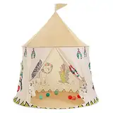 Spielzelt für Kleinkinder, Prinzessin Prinz Schlosszelt, tragbares Pop-up Indianerzelt, Tipi, EN71-zertifiziert, Spielhaus für innen und außen, mit Tragetasche, Geschenk für Kinder