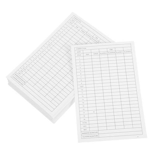 Sosoport 30 Stück Golf-scorecard Thematisiert Karte Golfschache Wertungslisten Schüttgut Stichworte Aufzeichnen Pads Sport Zubehör Golfzubehör Golfausrüstung Weiß Beschichtetes Papier