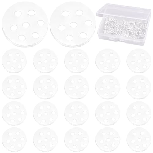 30pcs 8mm Transparent Glass Screen Filters High Borosilikat Glass Screens Filters with 7 Honeycomb Holes with a Storage Box for Fireplace Pipes Blunts