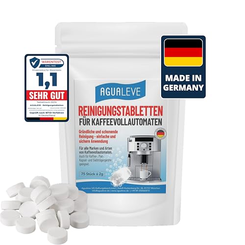 Reinigungstabletten 75 Stück | für alle Marken und Arten von Kaffeevollautoamten und Kaffeemaschinen, z. B. De’Longhi, Philips, Siemens, Saeco, Melitta, Krups, Miele | Markenqualität Made in Germany