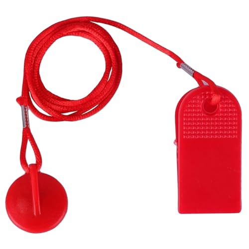 Laufband Sicherheitsschlüssel,Sport Sicherheits Tresor Schlüssel,Magnetische Runder Schalter Verschluss,Sicherheitsschloss für Laufbänder für die Meisten Laufbänder Rot 3 cm Key
