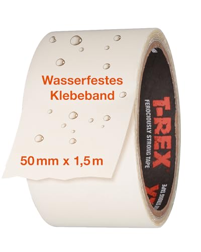 T-Rex – Waterproof Transparentes Klebeband 50mm x 1,5m – Selbstklebendes Reparaturband für Pools, Outdoor, Risse & Lecke – Pool flicken Unterwasser – UV- & hitzeresistent – Flexibel & extrem stark