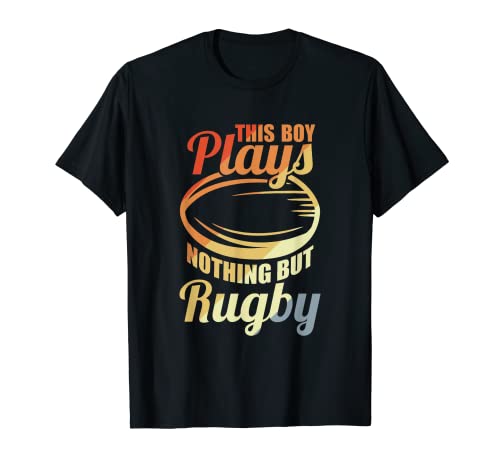 Junge der Rugby spielt Rugbymannschaft Siebener Rugby T-Shirt