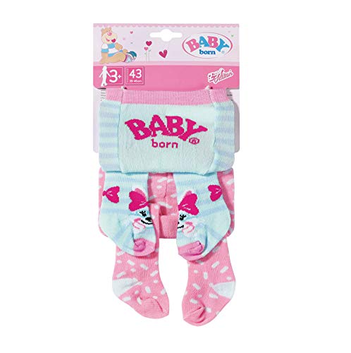 BABY born Strumpfhose 2 x 43cm, pink / hellblau