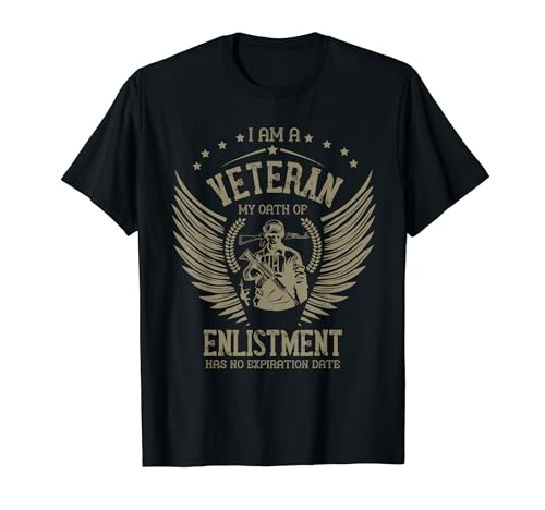 Soldat Veteran Eid der Einberufung Militär Patriotische Flügel T-Shirt