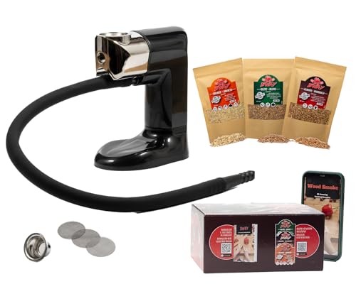 Cold Mini Smoker - Räucherpistole Set - 3 Kostenlose Räucherholz Pakete, Tragbarer Räucherschrank, Professionelle Smoking Gun, ideal für Lebensmittel und Cocktails - Kalter Küchenräucherschrank