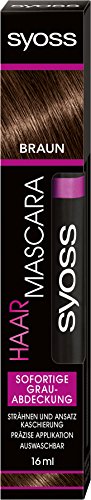 SYOSS Haar Mascara, Haarfarbe Braun, sofortige Grauabdeckung, 1er Pack (1 x 16 ml)