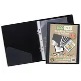 eco-eco A5 65% Recycelt 2-O-Ring-Schwarz-Farben-Präsentation Ringbuch mit 12 Multi Prospekthüllen eco045