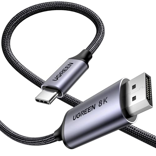 UGREEN USB C auf DisplayPort 1.4 Kabel Bidirektional 8K@60Hz 4K@240Hz DisplayPort auf USB C Thunderbolt 4 Kabel Aluminium geflochten (2M)