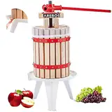 Arebos Obstpresse 6L | Manuelle Saftpresse I Beerenpresse inkl. Presstuch, Druckplatte und Metallspindel I Für jegliche Arten von Saft & Gemüse, Tan, Rot