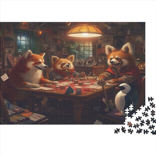 Waschbär Puzzle 1000 Teile Gemeinschaftsmahlzeit Puzz Erwachsene Spielepuzzles HochwerTiger Geschicklichkeitsspiel Lernspiel Spielzeug Geschenk Schöne Geschenkidee Farbig 1000pcs (75x50cm)