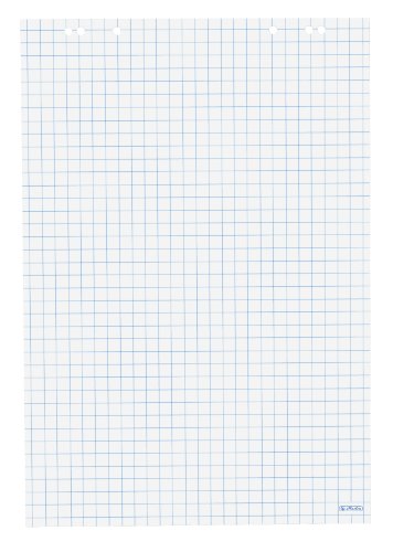 Herlitz 10408151 Flipchartblock 68x99cm Recycling, 20 Blatt kariert, 80 g/m², FSC Mix, 5 Stück