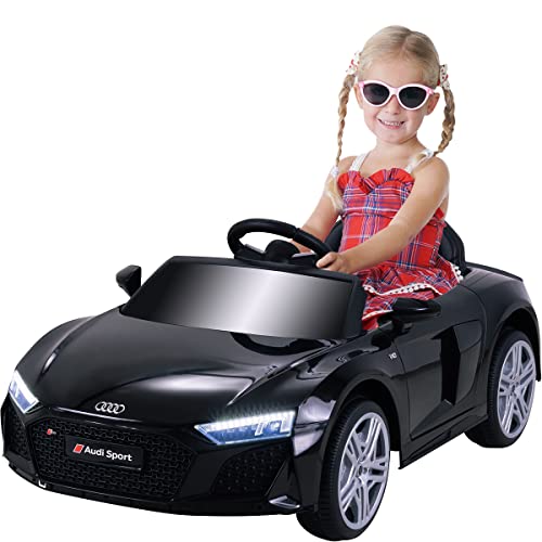 Actionbikes Motors Kinder Elektroauto Audi R8 Spyder | 2.4 Ghz Fernbedienung - 1 x 12 Volt 4,5AH Batterie - 2 x 30 Watt Motor - Elektro Auto für Kinder ab 3 Jahre (Schwarz (YSA300))