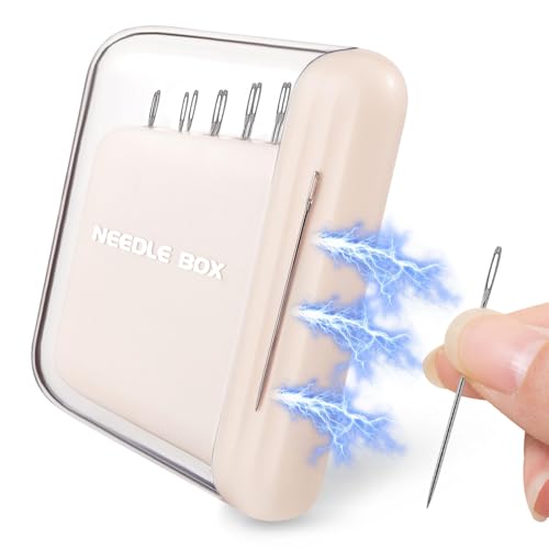 FloralGrace 1 Stück Portables Magnetisches Nadelkissen für Reise, enthält 10 Stück in 5 Größen scharfe Nähnadeln, Magnetischer Nadelhalter, Mini Speicherbox