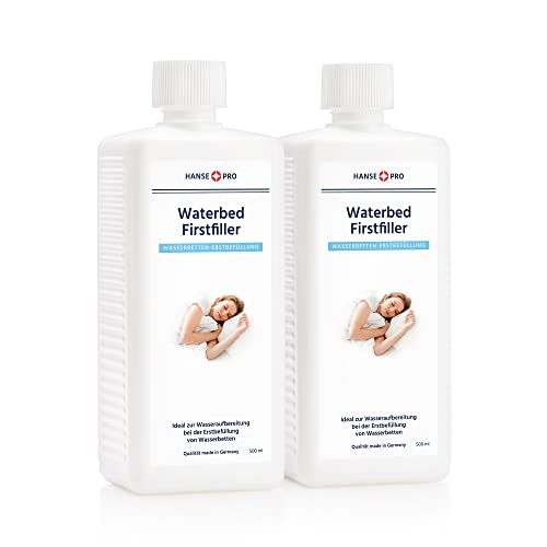 Hanse Pro Waterbed Firstfiller, 2 x 500 ml I Optimale Erstbefüllung von Wasserbetten I Extra starker Schutz I Wasserbett-Pflege I Spezial Konditionierer I Hochwirksam gegen Baktieren und Algen