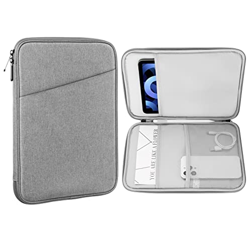 MoKo 9-11" Tablet Tasche Hülle Kompatibel mit iPad Pro 11 M4 2024/11 Zoll iPad Air M2 2024/iPad 10th 10,9 2024/iPad Air 5/4 10,9, Galaxy Tab S9/S8/A8/A7 2022, Hell Grau