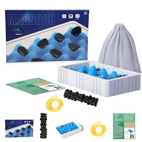 DKINY Magnetisches Schachspiel Tisch Magnetspiel Schachbrett mit Magnetische Stein & Schwamm Reisen Schach Magnetisch Pädagogische Dame-Spiel Tragbar Magnet Steinbrett Partyspiel für Kinder Erwachsene