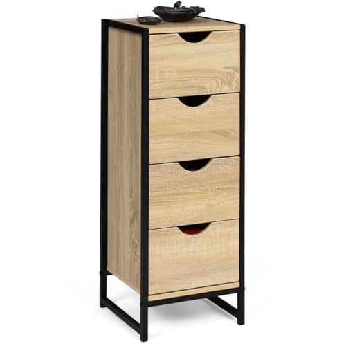 IDMarket - Aufbewahrungsschrank mit 4 Schubladen Detroit 30 cm Kommode, industrielles Design