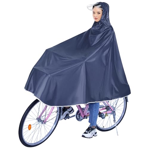 Nizirioo Wasserdicht Radfahren Regen Poncho, Radfahren Regen Poncho mit Kapuze, Compact Regen Cape fur Damen Herren, Portable Leichte Regenjacke für Fahrräder, Mountainbikes, Elektrofahrräder