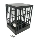 Handy-Gefängniszelle mit Verriegelung, sicherer Smartphone-Heimtisch, Gadget, hochwertige Aufbewahrungsbox, multifunktional, verschließbar, Käfig-Aufbewahrungsbox (schwarz)