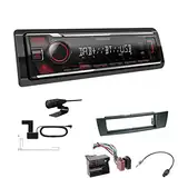 Kenwood KMM-BT408DAB 1-DIN Digital Media Receiver Autoradio DAB+ Bluetooth USB Einbauset passend für BMW 3er E90 E91 E92 E93 2005-2013 schwarz