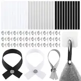 30 Stück Aufhänger für Handtücher mit Metallklammern, 3-Farbiger Handtuch Aufhänger, Nahtloser Handtuchaufhänger, Handtuchclips für Badetücher, Lappen, Kleidung (Schwarz, Weiß, Grau)