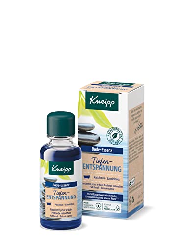 Kneipp Bade-Essenz Tiefenentspannung - Badeöl mit natürlichem ätherischen Patchouliöl & wertvollem Sandelholzextrakt für tiefe Entspannung & Ruhe - ohne Mikroplastik - 20ml