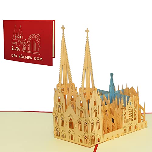 linpopup® Pop - Up 3D Karte Kölner Dom - Glückwunschkarte, Reisegutschein, Stadtbesichtigung Köln, Grußkarte Kirche Köln - Dom, N168