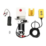 Fridgestea Hydraulikpumpe einfachwirkend 12V, Hydraulikaggregat, Elektrische Hydraulikpumpe, Hydraulic Power Pack mit 1,5L Tank für Aufzüge, Gabelstapler