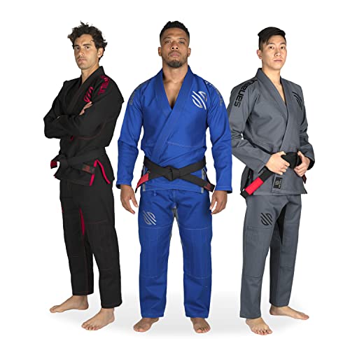 Sanabul Grundlagen V.2 Ultraleichtes vorgeschrumpftes BJJ Jiu Jitsu Gi (A4, Blau) Siehe Spezielle Größenanleitung