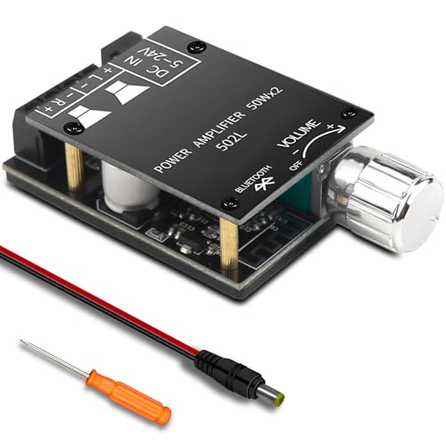 Bluetooth Verstärker Platine Modul Audioverstärker Bluetooth Digital Power Amplifier Board Zweikanal -DC 8V-24V Bluetooth und AUX-Eingänge mit HiFi-Filter