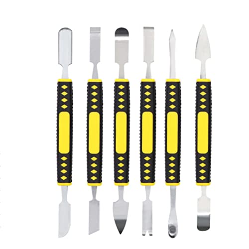 Capormory Metall Brecheisen, 6 Teiliges Set, Tragbares Handy Reparatur Werkzeugset aus Kohlenstoffstahl, Elektronisches Werkzeug Reparatur Exquisite Set(6-teiliges Set)