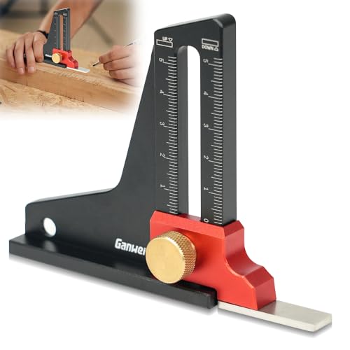 Udbrud Höhenmesser, Tiefenmesser Aluminiumlegierung, Metrische Höhe Gauge Tiefe Messung, Tiefe Sägelehre Tischsäge, Tiefenmesslineal für Zuhause, Heimwerker, Holzbearbeitung