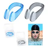 Hugfads Nasenklammer Schwimmen,2 Stück Nasenklammer Schwimmen,Silikon Nasenclip,Anti-Rutsch,Mit Aufbewahrungsbox,nasenklammer Schwimmen kinder,Wettbewerb nasenklammern unisex Schwimmen