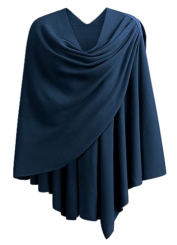 PULI Damen Poncho Schal Cashmere Feeling Strick Cape Cardigan Für Frauen Geschenk Für Mutter