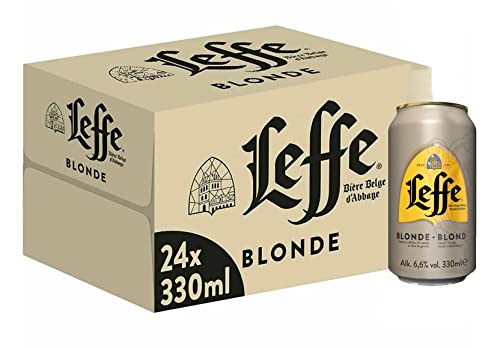 Leffe Blonde, EINWEG (24 X 0.33 l Dose), Blondes Abteibier, Helles Bier aus Belgien