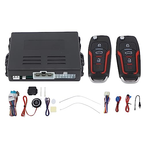Auto-Alarmanlage mit Schlüssellosem Zugang, Druckstarttaste, Fernstarter, DC12V, Auto-Sicherheitsalarmanlage mit Schlüssellosem Zugang, Ferngesteuerter Motorstarter,