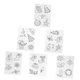 Weihnachten 1 Set Weihnachts-Schrumpffolie Diy-Kits Durchsichtige Kunststofffolien Sandpapier-Set Schrumpffolie Schrumpffolie Diy-Weihnachts-Schrumpffolie Schrumpffolienmaterial