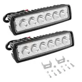 Indrnif 2 Stück LED Arbeitsscheinwerfer Offroad Zusatzscheinwerfer 18W 12V Zusatzscheinwerfer 6000K Scheinwerfer IP67 Wasserdicht Rückfahrscheinwerfer für Trecker Bagger SUV, UTV, ATV, LKWs