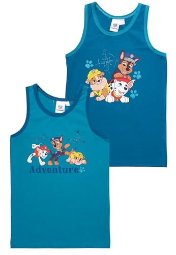 Paw Patrol Unterhemd für Jungen - Adventure Kinder Tank Top Hemdchen Unterwäsche Blau (2er Pack) (DE/NL/SE/PL, Numerisch, 110, 116, Regular, Blau)