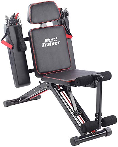 PEARL Sports Ganzkörpertrainer: 40in1 Ganzkörper Krafttrainer HT-640 mit 40 Übungen (Multitrainer, Kraftstation, Multifunktions Hantelbank)